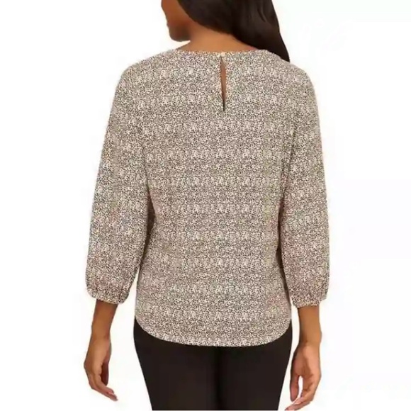 Adrianna Papell Women's 3/4 Sleeve Keyhole Top - Picture 2 of 8